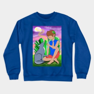 Fairy and wolf friend Crewneck Sweatshirt